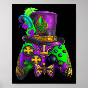 Affiche Manette de jeu vidéo Mardi Gras E sport pour enfan