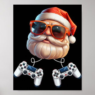Affiche Manette de jeu vidéo Noël joueur de jeu vidéo pass