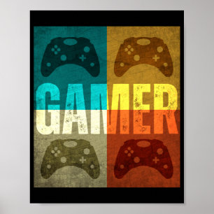 AFFICHE MANETTE DE JEU VIDÉO RÉTRO GAMER