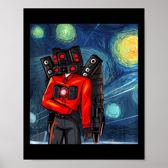 Affiche Manette de jeu vidéo Speakerman garçon Joueur  (Devant)