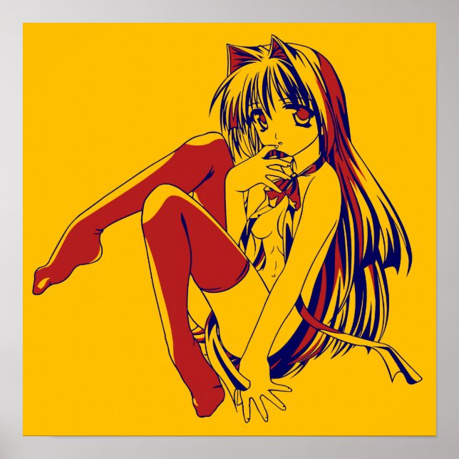 Affiche Manga américain Neko Chatte fille Mignon Anime (Devant)