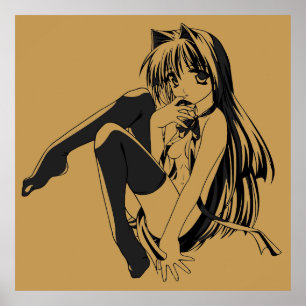 Affiche Manga, Neko Catgirl Furry Anime Loli Slave