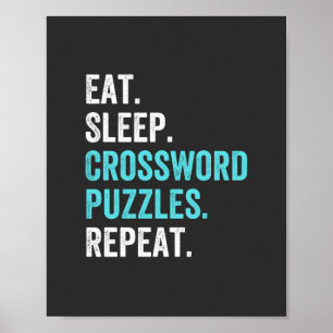 Affiche Mange.Dors. Mot-croisé : Puzzles. Recommencer.