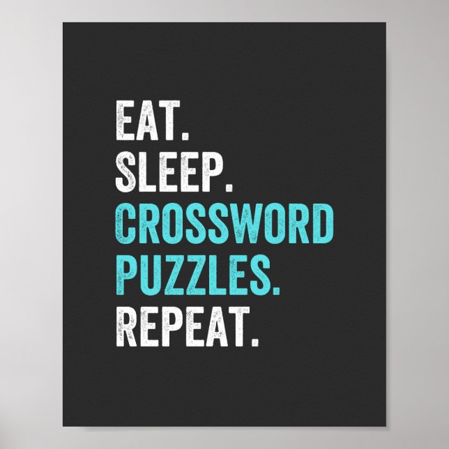 Affiche Mange.Dors. Mot-croisé : Puzzles. Recommencer. (Devant)