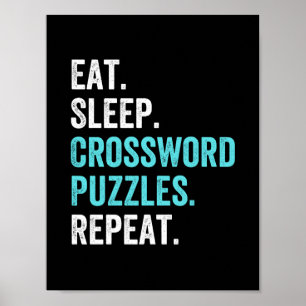 Affiche Mange.Dors. Mot-croisé : Puzzles. Recommencer.
