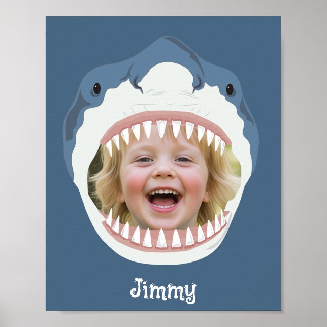Affiche Mangé par un requin amusez-vous avec votre photo (Devant)