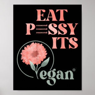 Affiche Mange Pssy C'est Vegan X Édition Aquarelle Vegan C