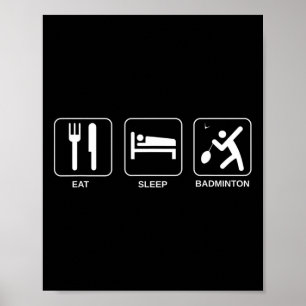 Affiche Mange Sleep Badminton
