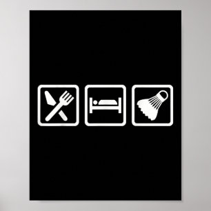 Affiche Mange Sleep Badminton