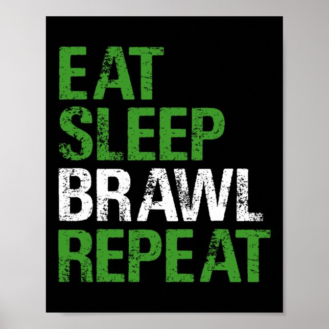 Affiche Mange Sleep Brawl Répéter Gamer Jeu Drôle Pour Les (Devant)