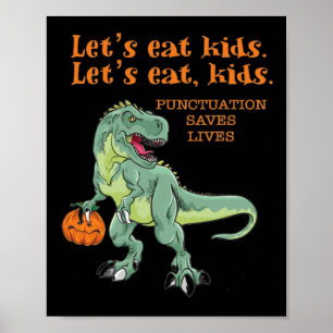 Affiche Mangeons des enfants amusants Enseignants d'Hallow