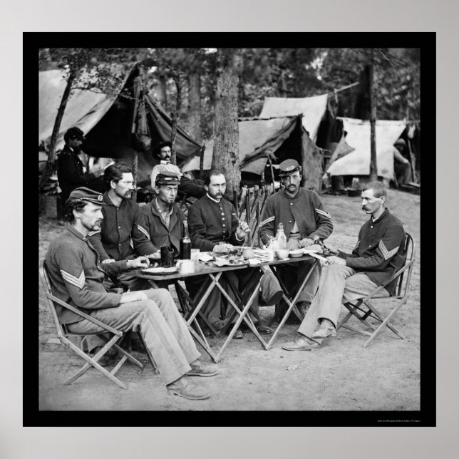 Affiche Manger au Camp Mess à Bealeton, VA 1863 (Devant)