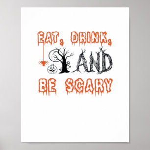 Affiche Manger, boire et être effrayant Citation minimale