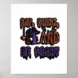 Affiche Manger Boire Et Être Effrayant Typographie Artisti