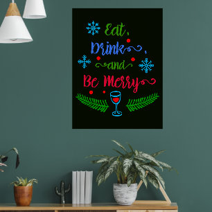 Affiche Manger, boire et être joyeux, Noël, Vacances, ZSSP