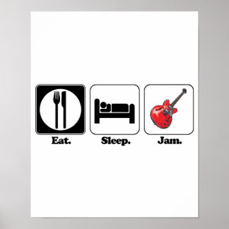 Affiche manger de la confiture de sommeil guitare