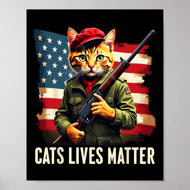 Affiche Manger des chats vit un problème drôle Donald Trum (Devant)