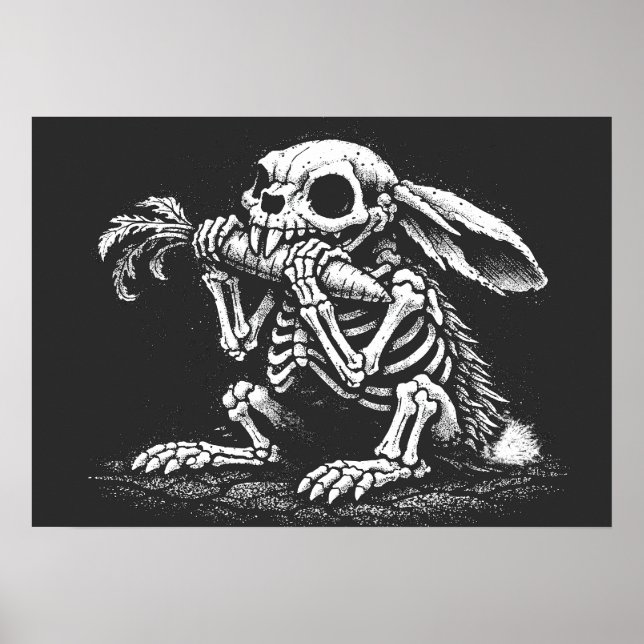 Affiche Manger des légumes – Lapin mort par BurnsInHell (Devant)