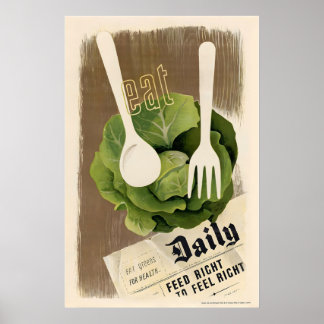 Affiche Manger des légumes pour la santé Publicité quotidi
