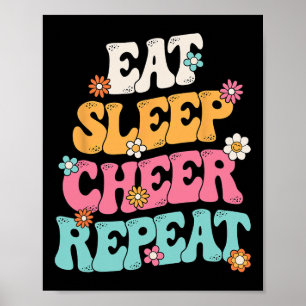 Affiche Manger Dormir Acclamer Répéter Cheerleader Cheerle