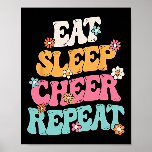Affiche Manger Dormir Acclamer Répéter Cheerleader Cheerle (Devant)