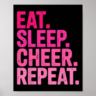 Affiche Manger Dormir Acclamer Répéter Cheerleading Pour F