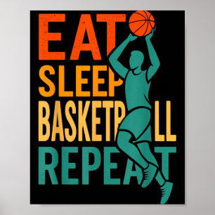 Affiche Manger dormir basket-ball répéter
