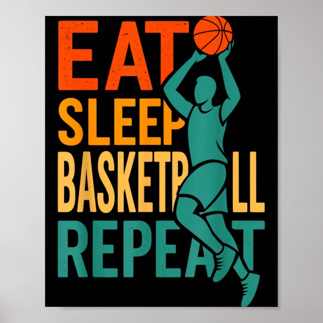 Affiche Manger dormir basket-ball répéter  (Devant)