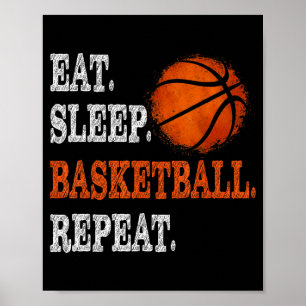 Affiche Manger dormir basketball répéter garçon jeunesse e
