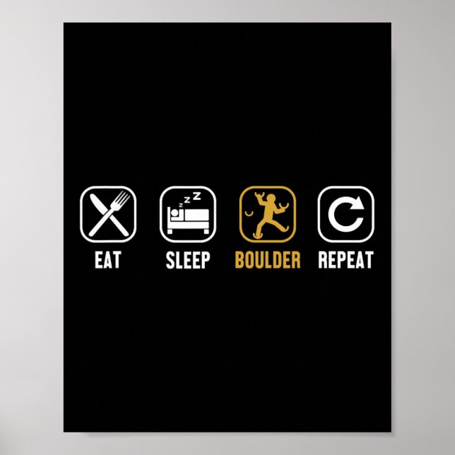 Affiche Manger Dormir Bloc Répéter Sport d'Escalade Gratui (Devant)