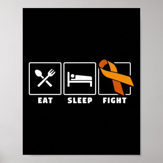 Affiche Manger Dormir Combattre Sensibilisation à la leucé (Devant)