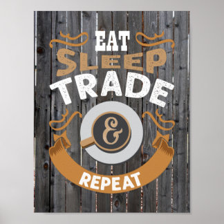 Affiche manger dormir commerce répéter mot art