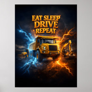 Affiche Manger Dormir Conduire Camion