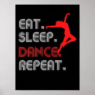 Affiche manger dormir danse hip hop femmes hommes enfants 