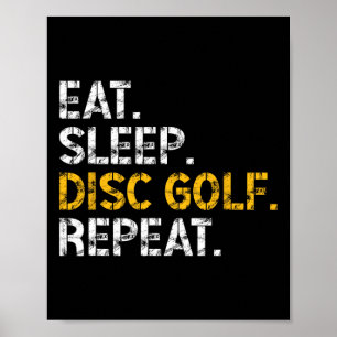 Affiche Manger Dormir Disc Golf Répéter Disc Golf Joueur D