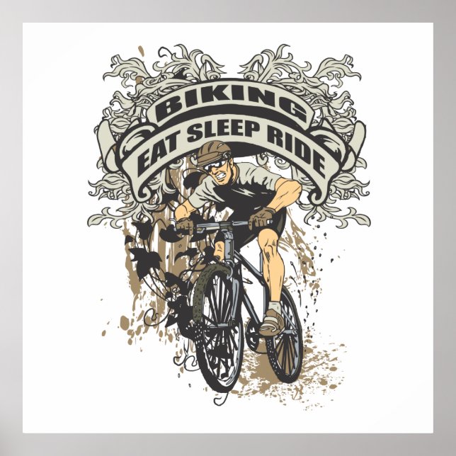 Affiche Manger, Dormir, Faire Du Vélo (Devant)