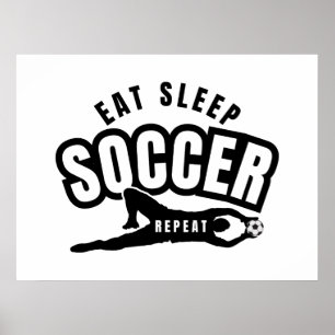 Affiche manger dormir football répéter