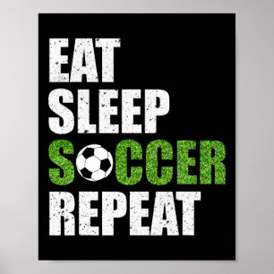 Affiche Manger Dormir Football Répéter T-Shirt Cadeau Joue