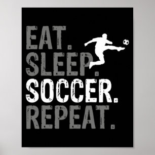 Affiche Manger Dormir Football Répéter T Shirt Graphique d