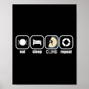 Affiche Manger, Dormir, Grimper, Répéter - Drôle d'escalad