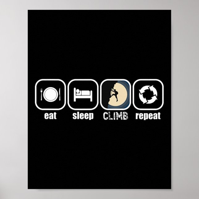 Affiche Manger, Dormir, Grimper, Répéter - Drôle d'escalad (Devant)