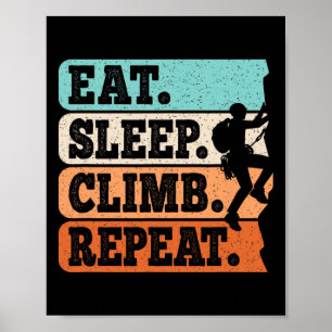 Affiche Manger Dormir Grimper Répéter Escalade Bloc Homme