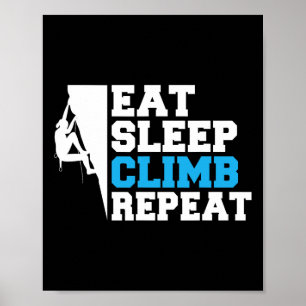 Affiche Manger Dormir Grimper Répéter Grimpeur d'Arbres et