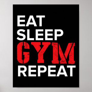 Affiche Manger Dormir Gym Répéter