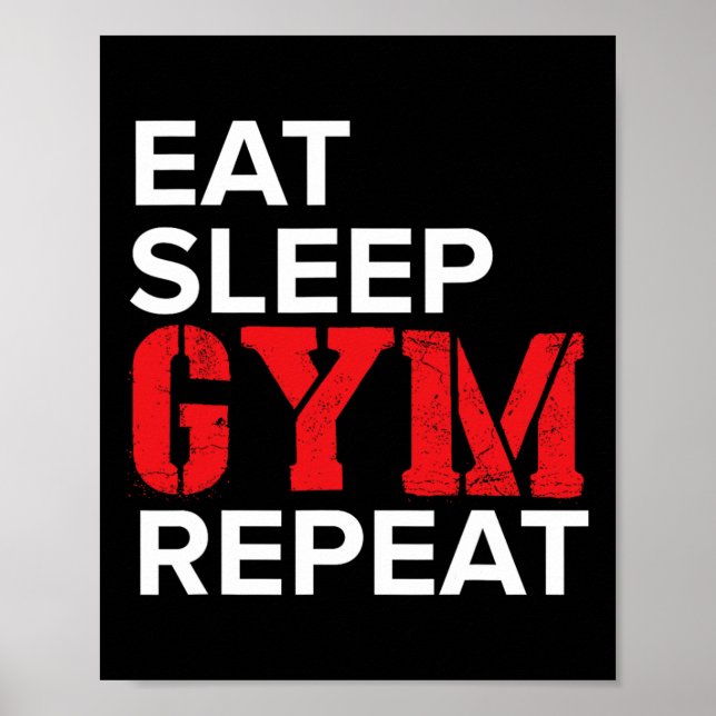 Affiche Manger Dormir Gym Répéter  (Devant)