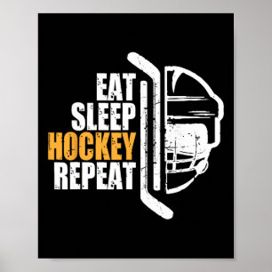 Affiche Manger Dormir Hockey Répéter Noël Pour Adolescent