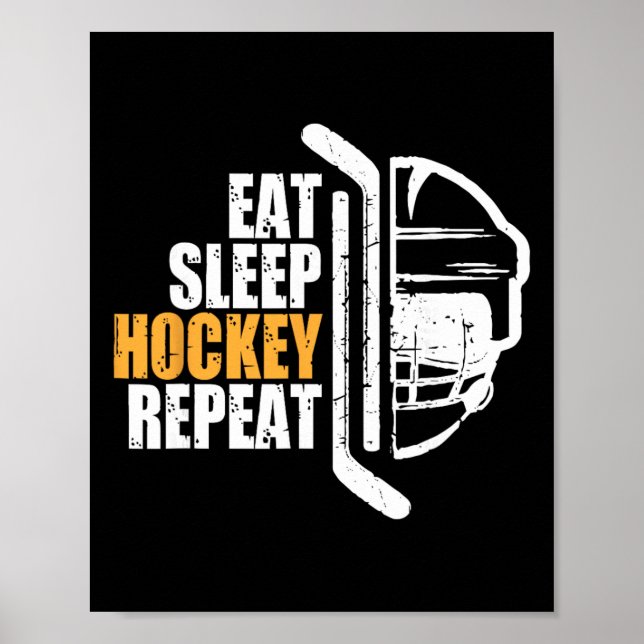 Affiche Manger Dormir Hockey Répéter Noël Pour Adolescent  (Devant)