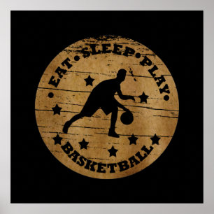 Affiche Manger dormir jouer au basket