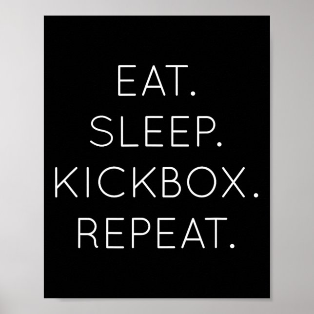 Affiche Manger Dormir Kickbox Répéter - Drôle de Boxeur de (Devant)