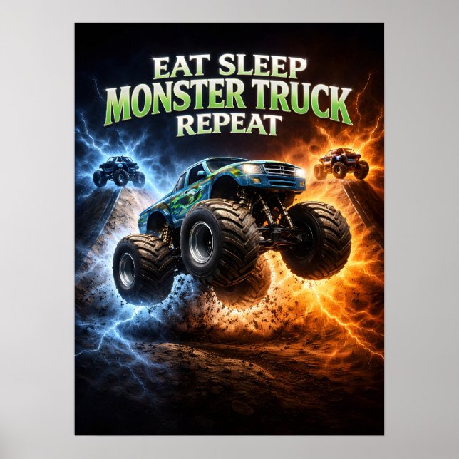 Affiche Manger Dormir Monster Truck (Devant)